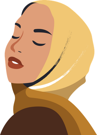 Muslim woman wearing burqa  Illustration