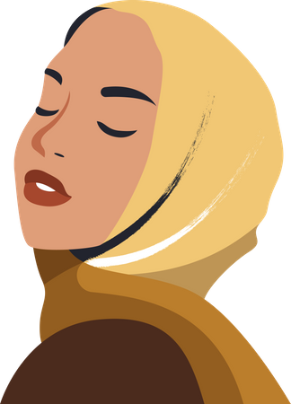Muslim woman wearing burqa  Illustration