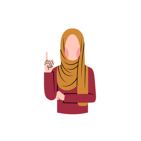 Muslim woman with idea Illustration