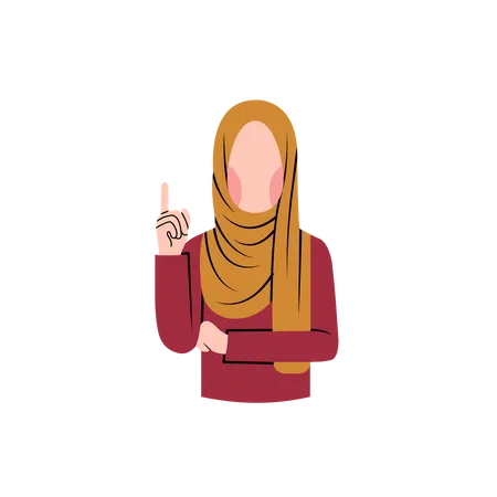 Muslim woman with idea  Illustration