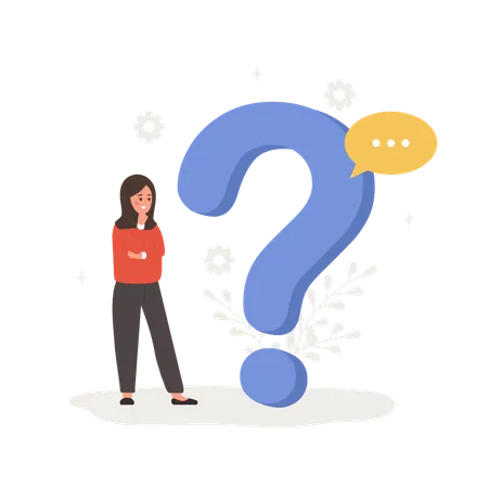 Frequently Asked Questions Concept Muslim Woman With Large Question Mark Search For Answers Customer Support And Online Help Service FAQ And Guides Vector Illustration In Flat Cartoon Style イラスト