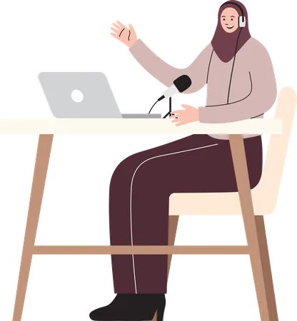 Muslim Women Content Creator 1 Podcast  Illustration