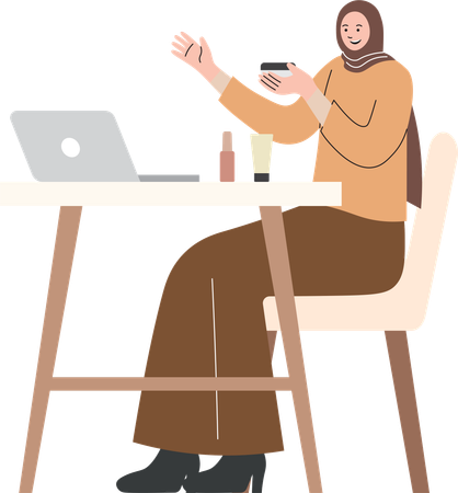 Muslim Women Content Creator 6 Beauty Vlogger  Illustration