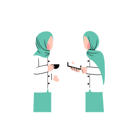 Muslim women talking Illustration