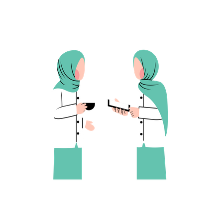 Muslim women talking  Illustration