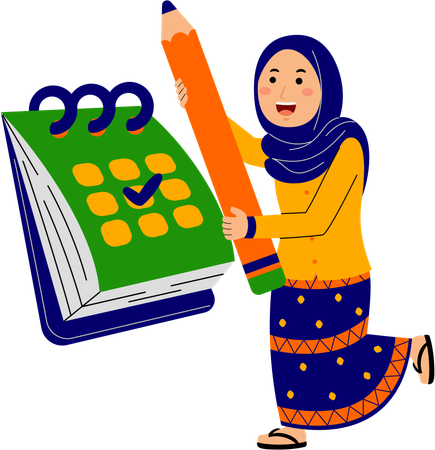 Muslim young woman marking Eid festival  Illustration