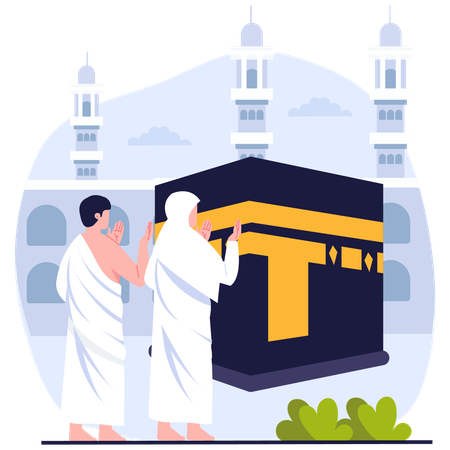 Muslime berühren Kaaba  Illustration