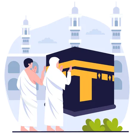 Muslime berühren Kaaba  Illustration