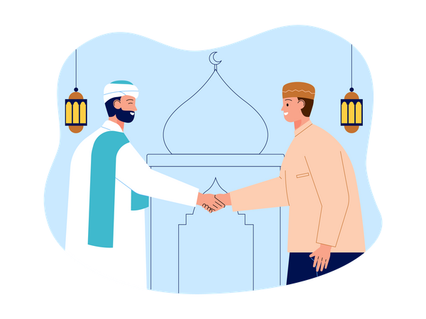 Muslime wünschen Ramadan-Grüße  Illustration