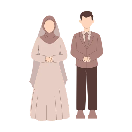 Muslimischer Braut- und Bräutigamstand  Illustration