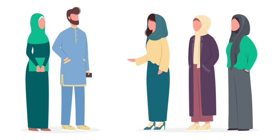 Muslimische Familie  Illustration