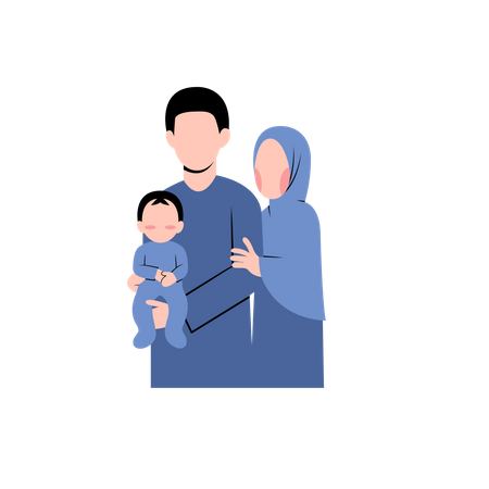 Muslimische Familie  Illustration