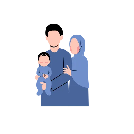 Muslimische Familie  Illustration