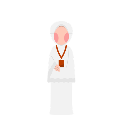 Muslimische Frau beim Pilger-Hadsch  Illustration