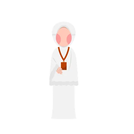 Muslimische Frau beim Pilger-Hadsch  Illustration