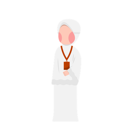 Muslimische Frau beim Pilger-Hadsch  Illustration