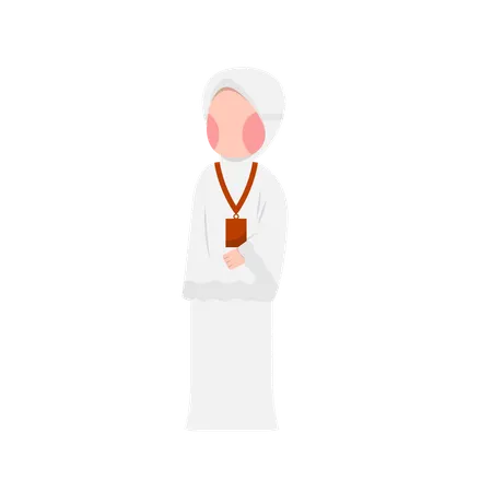 Muslimische Frau beim Pilger-Hadsch  Illustration