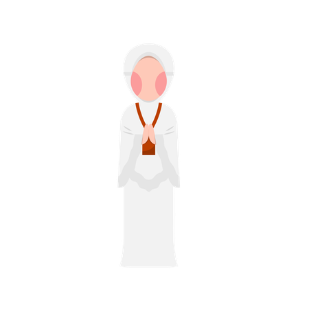 Muslimische Frau beim Pilger-Hadsch  Illustration