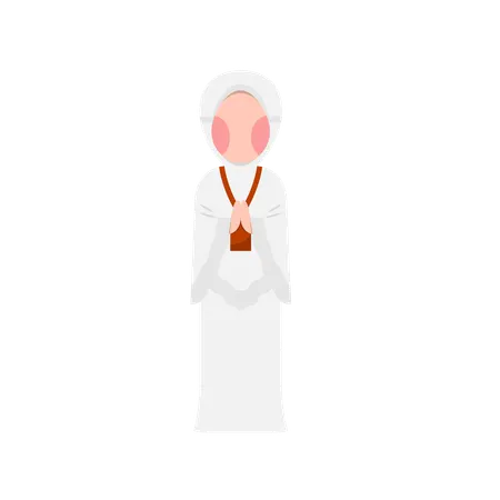 Muslimische Frau beim Pilger-Hadsch  Illustration