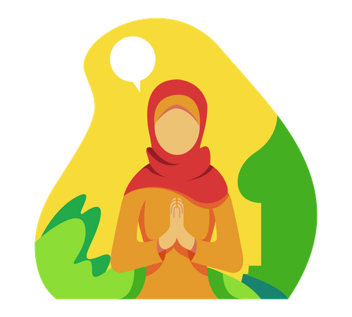 Muslimische Frau betet  Illustration