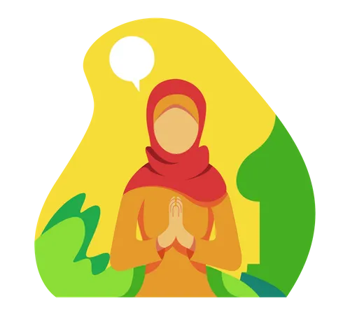 Muslimische Frau betet  Illustration