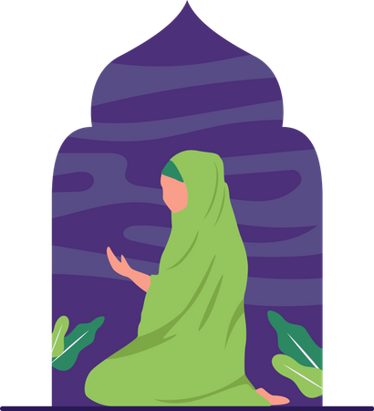 Muslimische Frau betet  Illustration