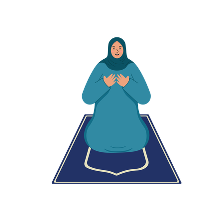 Muslimische Frau betet  Illustration