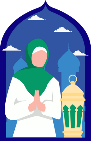 Muslimische Frau betet  Illustration