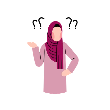 Muslimische Frau denken  Illustration