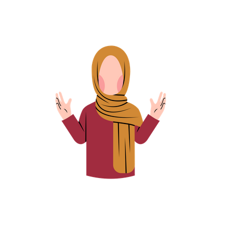 Muslimische Frau erklärt  Illustration