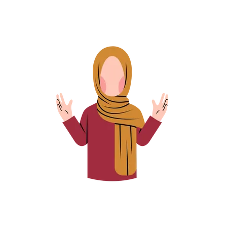 Muslimische Frau erklärt  Illustration