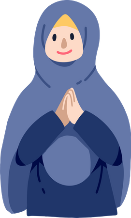 Gruß einer muslimischen Frau  Illustration