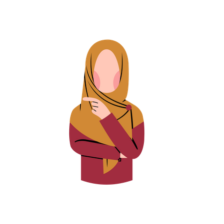 Muslimische Frau denken pose  Illustration