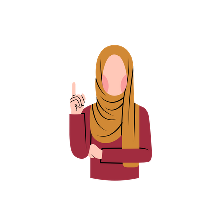 Muslimische Frau mit Idee  Illustration