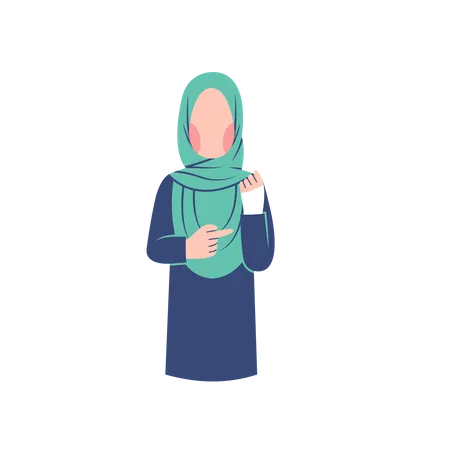 Muslimische Frau mit verletztem Arm  Illustration