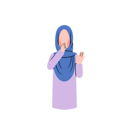 Muslimische Frau sagt nein  Illustration
