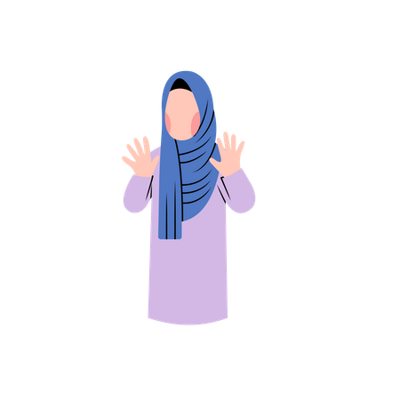Muslimische Frau sagt nein  Illustration
