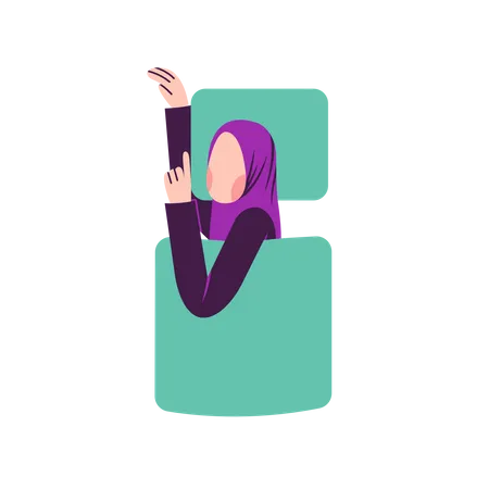 Muslimische Frau schläft bequem  Illustration