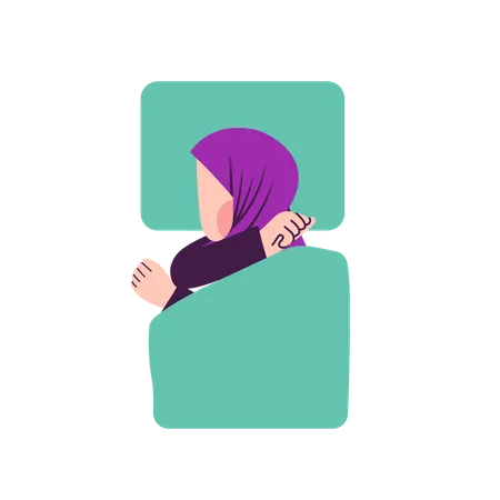 Muslimische Frau schläft  Illustration