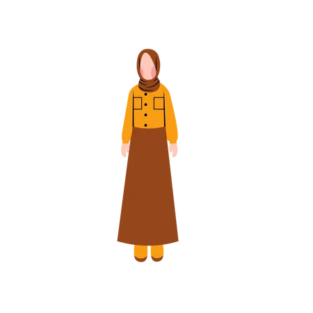 Muslimische Frau stehend  Illustration