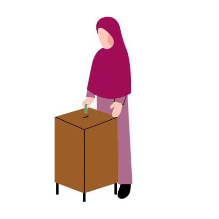 Muslimische Frau zahlt Zakat  Illustration