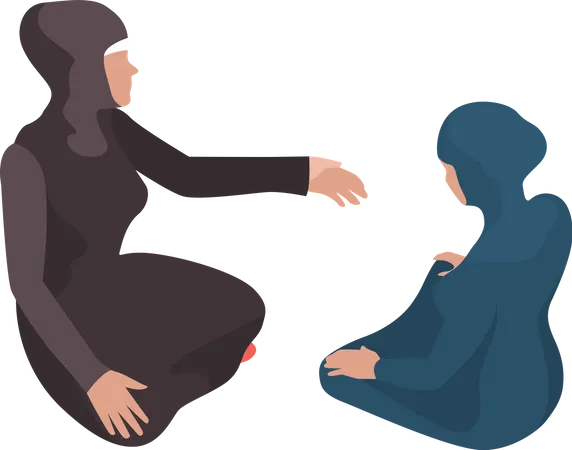 Muslimische Frauen diskutieren  Illustration