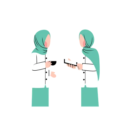 Muslimische Frauen reden  Illustration