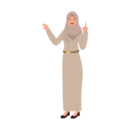 Muslimische Lehrerin unterrichtet  Illustration