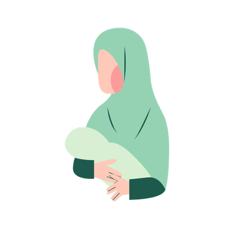 Stillende muslimische Mutter  Illustration