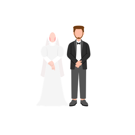 Muslimischer Bräutigam und Braut  Illustration