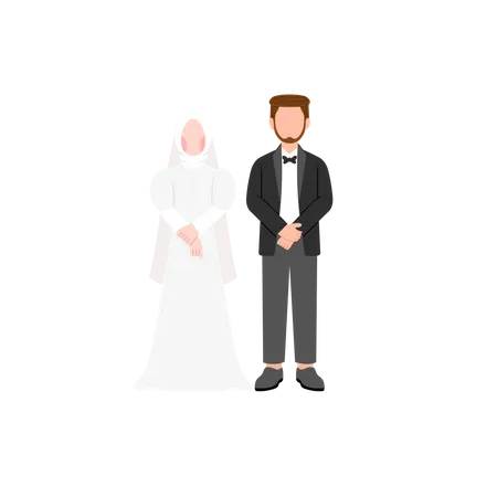 Muslimischer Bräutigam und Braut  Illustration