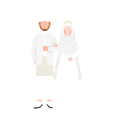 Muslimischer Bräutigam und Braut  Illustration