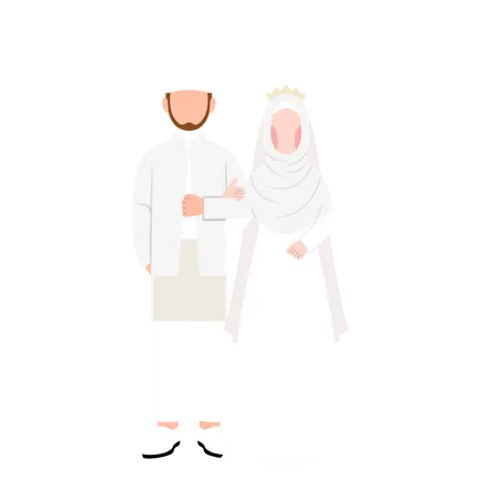 Muslimischer Bräutigam und Braut  Illustration