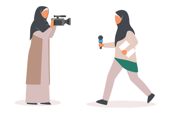 Muslimischer TV-Journalist und Moderator  Illustration